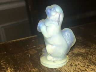 Sabino France Opalescent Art Deco Glass Small Pekinese Dog Figurine 2 " Signed