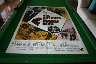 The Double Man Yul Brynner Rare 1967 Aust Orig 1sheet Movie Poster In Vgood Cond