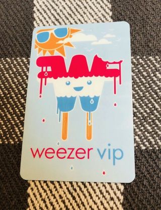 Weezer Authentic Vip Summer Tour 2016 Laminate Laminated Backstage Pass