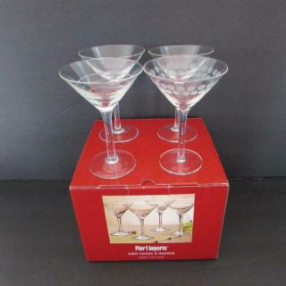 Set Of 4 Pier 1 Imports Mini Martini Glasses (nib)