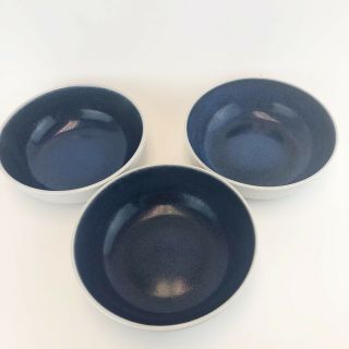 Heath Vintage Opal Blue Sand Coupe Cereal Soup Bowls Set Of 3