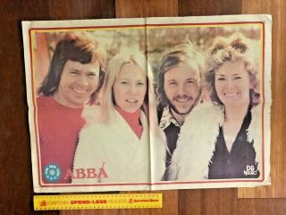 Vintage 1970s Abba Australian Observer Newspaper Db Music Promo Poster Vgc