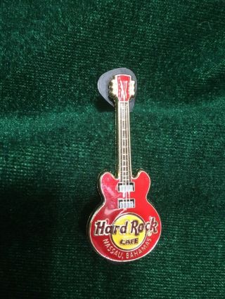 Hard Rock Cafe Pin Nassau Bahamas 3d Red Core 3 String Guitar