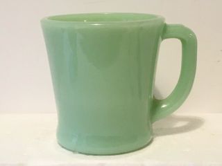 Vintage Fire King Jadeite Green Mug Cup D Handle Oven Ware 8 Oz.  Made In Usa