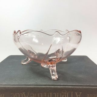 Vintage Pink Depression Glass Footed Comport Bowl By Lancaster Glass Candy Dish