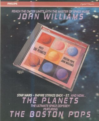 (sfbk14) Poster/advert 13x11 " John Williams & The Boston Pops : Planets
