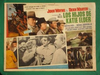 John Wayne The Sons Of Katie Elder Dean Martin Spanish Orig Mexican Lobby Card 1