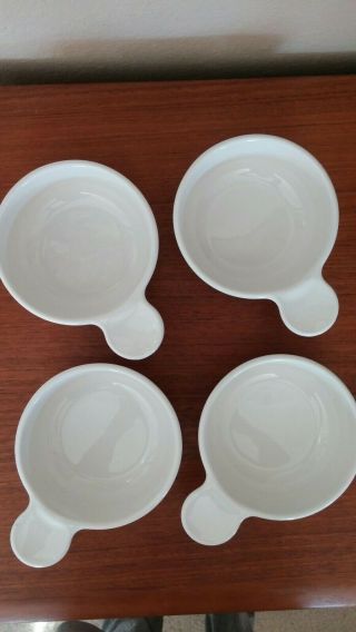 Set Of 4 Corning Ware White Grab - It Bowls Very No Damage