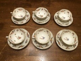 R.  S.  Tillowitz Royal Palace Tea Set X6 Cups/plates Floral Gold Pattern