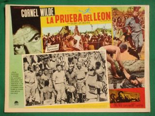 Cornel Wilde The Naked Prey La Prueba Del Leon Spanish Mexican Lobby Card 6
