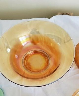 Vintage Fenton Carnival Glass Iridescent Marigold Large Modern Serving Bowl