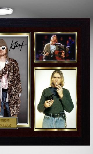Kurt Cobain Nirvana Framed SIGNED Photo pre - PRINT POSTER Perfect gift 2 2