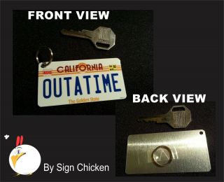 Back To The Future / Delorean / Outatime License Plate Key Chain - Aluminum