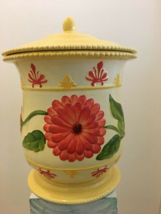Ceramic Biscotti / Cookie Jar Hand Painted For Nonni 