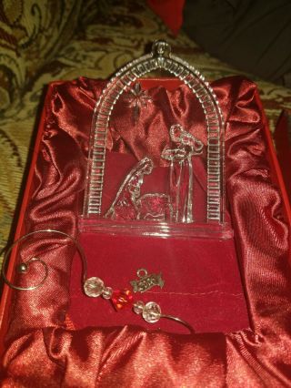 Waterford Crystal Ornament Nativity Holy Family Ireland 1st Edition 2006
