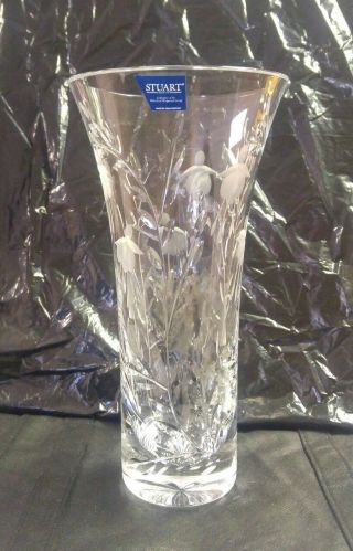 Stuart Waterford Wedgwood Crystal Vase 11.  5 " Tall Cascade