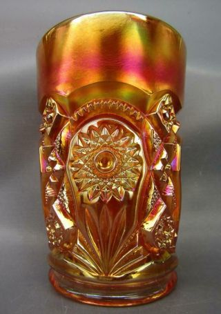 Imperial Fashion Dark Marigold Carnival Glass Tumbler 7343
