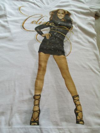 Celine Dion Las Vegas Show Women White Gold T Shirt Size S Small