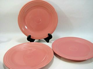 Fiesta Dinner Plates 10.  5 " Rose Pink Homer Laughlin Fiestaware Set Of 3 Dishes