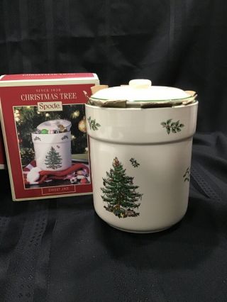 Spode Sweet Jar,  Salt & Pepper Shaker Set Christmas Tree Design Box 4