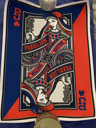 Pearl Jam Poster Fenway Park August 7,  2016 Official.