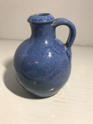 North State Pottery Co Semora Nc Handmade Mini Jug Stoneware Blue