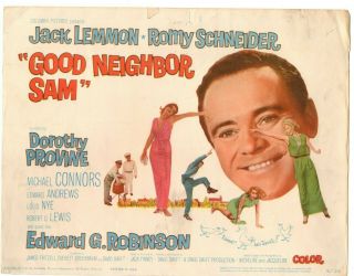 Jack Lemmon Romy Schneider Good Neighbor Sam Orig 11x14 Lobby Card 137