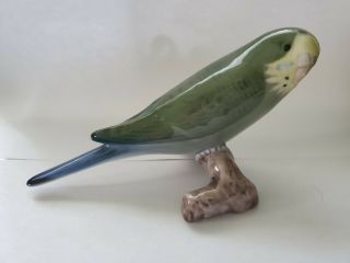 Vintage Bing And Grondahl B&g Denmark Porcelain Figurine Bird Parakeet Budgie