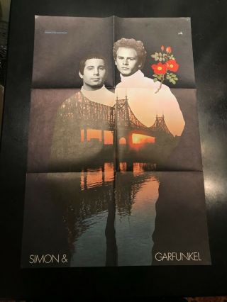 1968 Simon & Garfunkel Bookends 22x33 " Album Insert Poster Vg/fn 5.  0