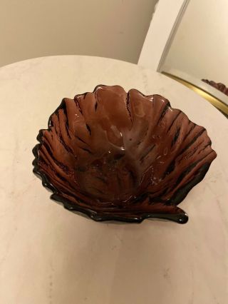 Blenko Vintage / Cabbage Leaf Bowl/dish Purple Glass 6 Inch