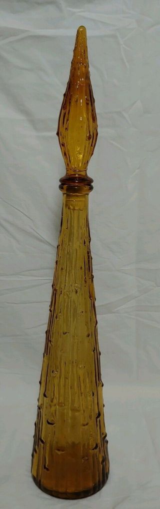 Vintage Orange Genie Bottle Decanter 22 " Tall