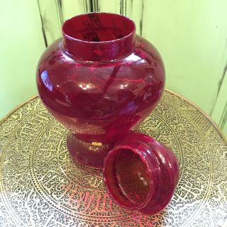 Vintage Retro Mcm Empoli Italian Art Glass Bon Bon Apothecary Jar 3