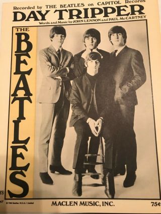 Beatles 1965 Sheet Music Day Tripper Maclen Music. ,  Inc.  Keys 04547