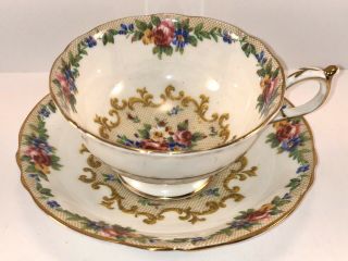 Paragon Fine Bone China Teacup And Saucer Tapestry Flowers