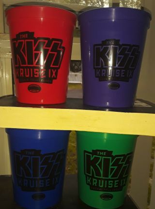 Official ♤ Kiss Kruise Ix ♡ Cups Set Of 4 ◇ Gene ♧ Paul,  Eric & Tommy.  Boxed Up &