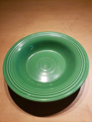 Fiesta Vintage Medium Green Rimmed Soup Bowl 9 " 1950s Color Fiestaware