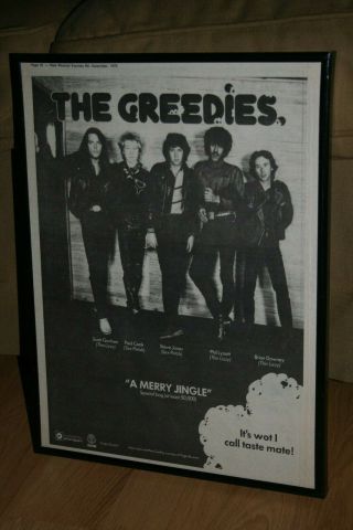 The Greedies Sex Pistols Thin Lizzy Press Poster Framed 1979