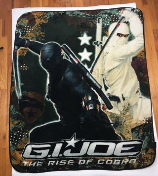 G.  I.  Joe The Rise Of Cobra Movie Plush Blanket Throw 59”x48” Ninja Green Camo