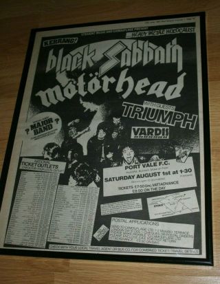 Motorhead Black Sabbath Framed Press Poster 1981