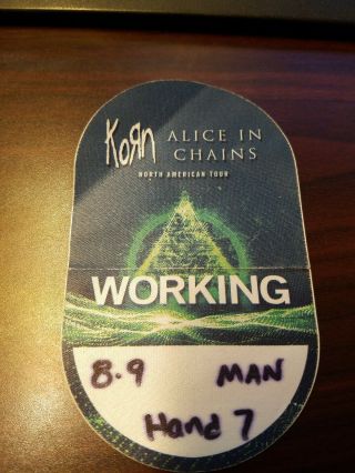 Korn Alice In Chains Backstage Pass