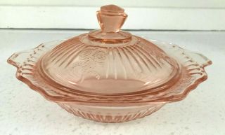 Anchor Hocking Mayfair Pink Butter Dish With Cover