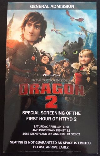 Wondercon 2014 How To Train Your Dragon 2 Httyd Promo Movie Screening Pass