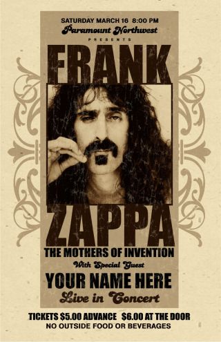 Your Name On A Frank Zappa Concert Poster