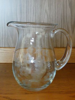 Vintage Etched Glass Pitcher Heritage By Princess House