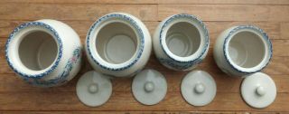 HOME AND GARDEN PARTY USA HUMMINGBIRD STONEWARE CANISTERS SET OF 4 W/ LIDS 3