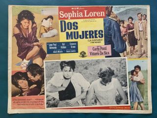Sophia Loren Two Women Mexican Lobby Card 1960 Vittorio De Sica