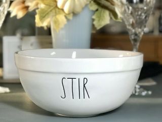 Rae Dunn ‘stir’ Med 8 - 1/2” Ceramic Serving Mixing Bowl Ll Farmhouse By Magenta