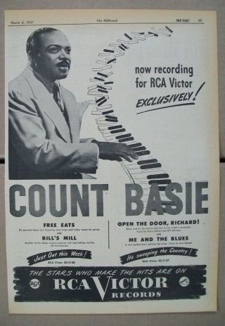 Count Basie 1947 Ad - Eats/bill 