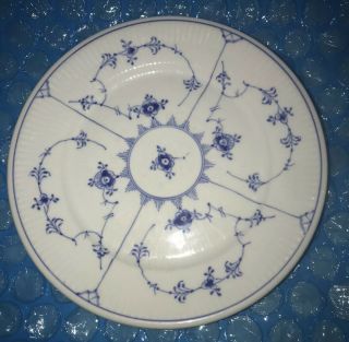 Royal Copenhagen Denmark Plain Blue Fluted Deep Dinner Plate 9”