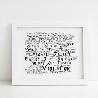 Depeche Mode Poster,  Violator,  Framed Art,  Album Print Lyrics Gift